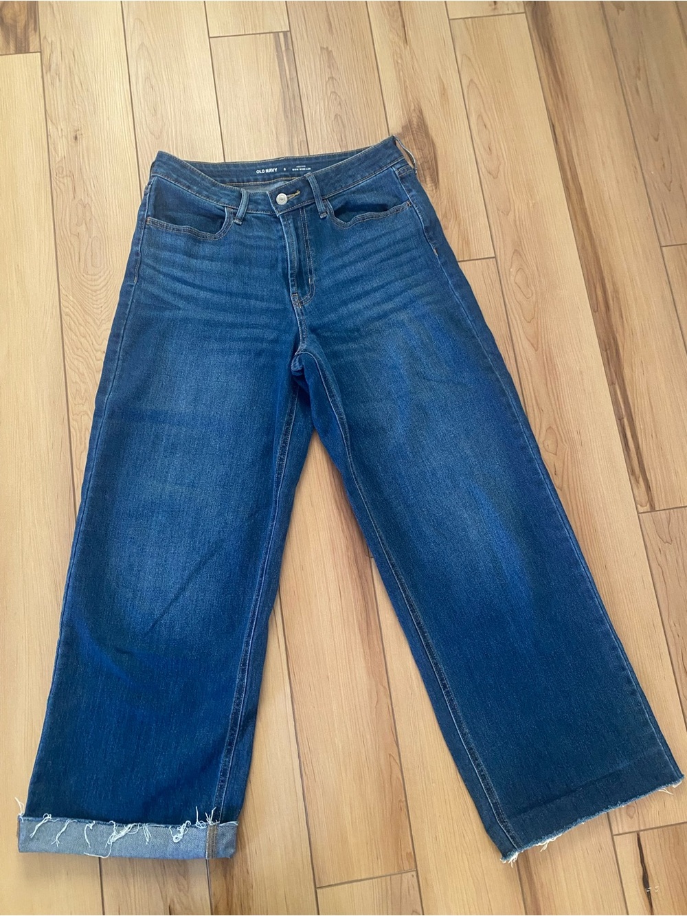 Old Navy Women's Dark Blue Wide-Leg Jeans size 8
